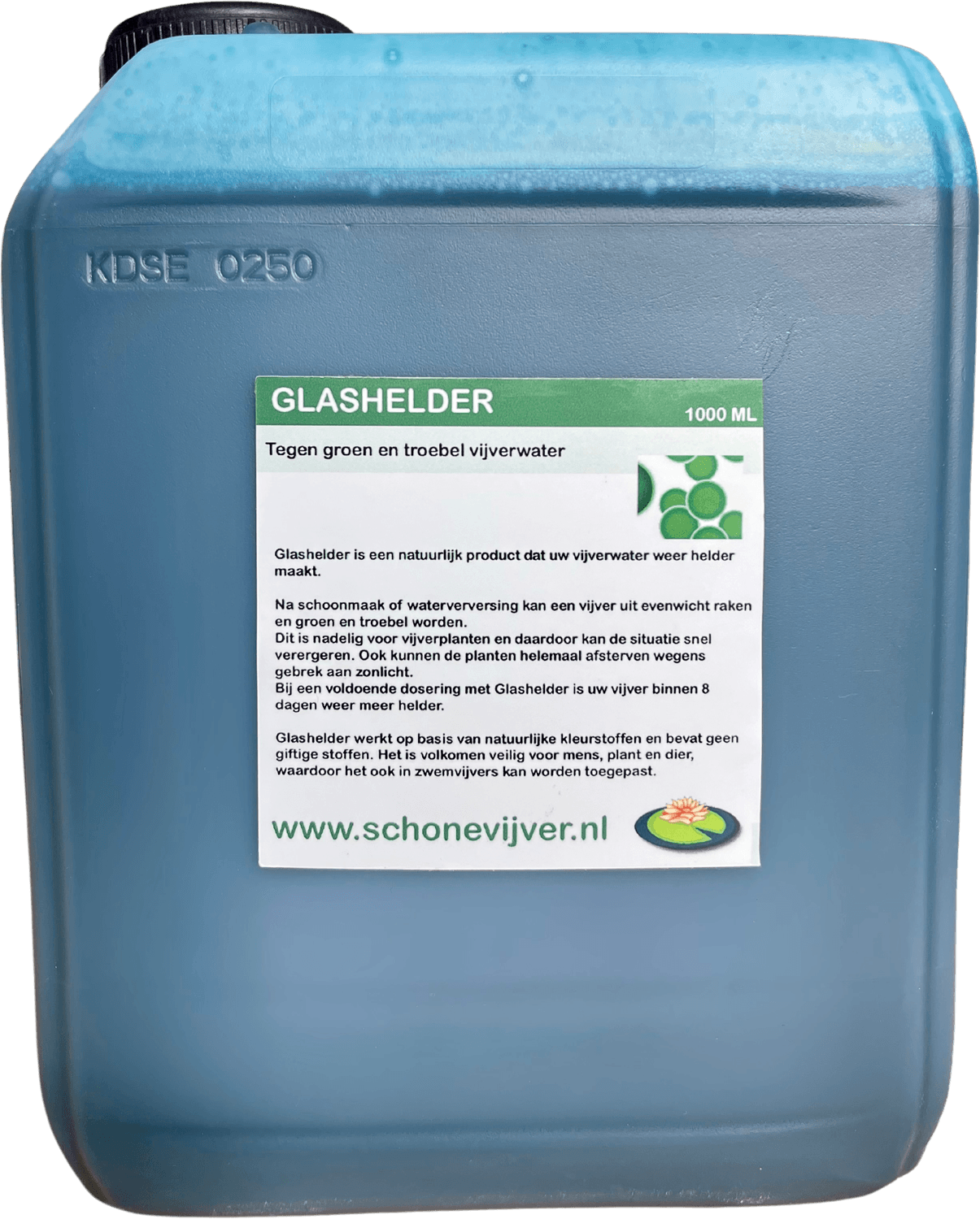 Glashelder tegen groen water in de vijver